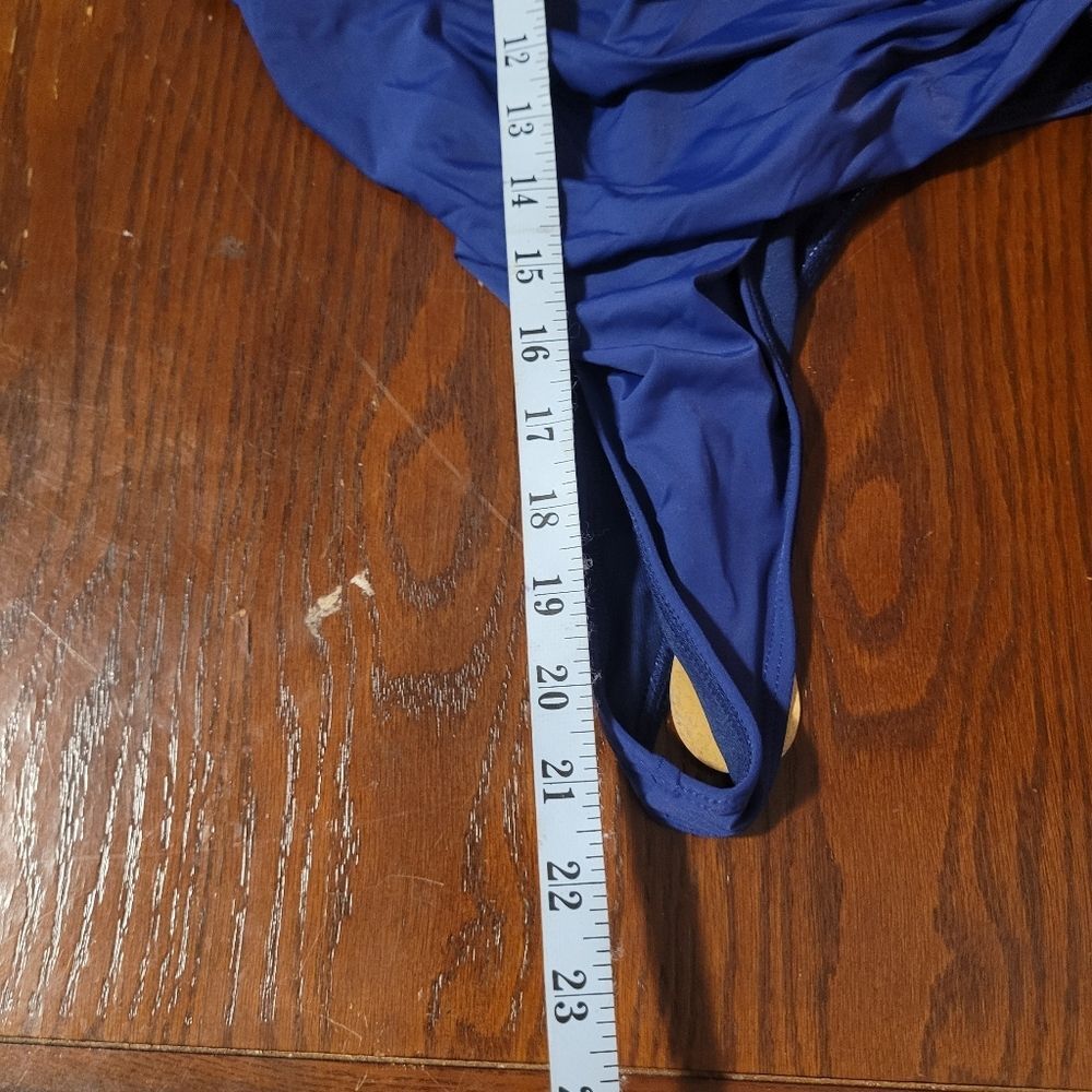NWOT Royal Blue Ruched One-Piece Halter Swimsuit - Size Large (L) - Picture 5 of 5